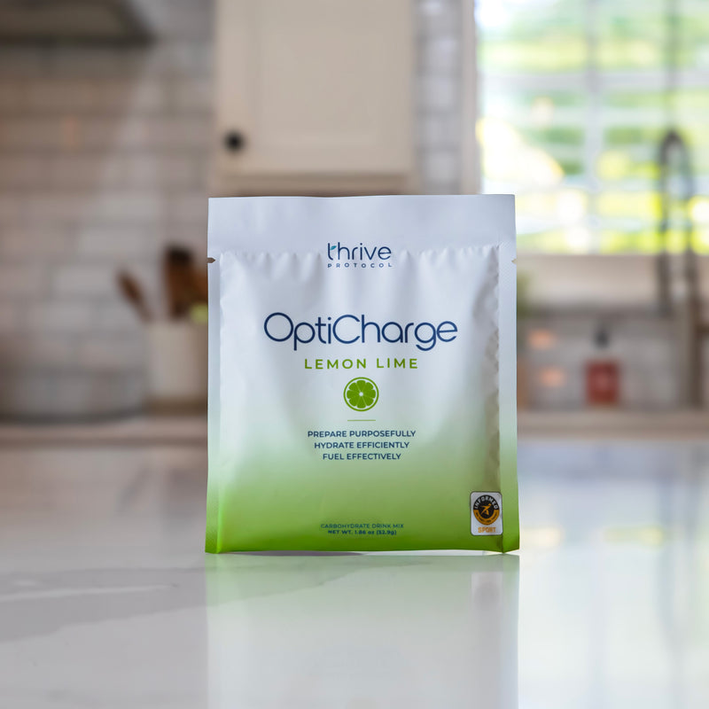 Thrive Protocol OptiCharge Lemon Lime drink mix packet (1.86 oz / 52.9g).
